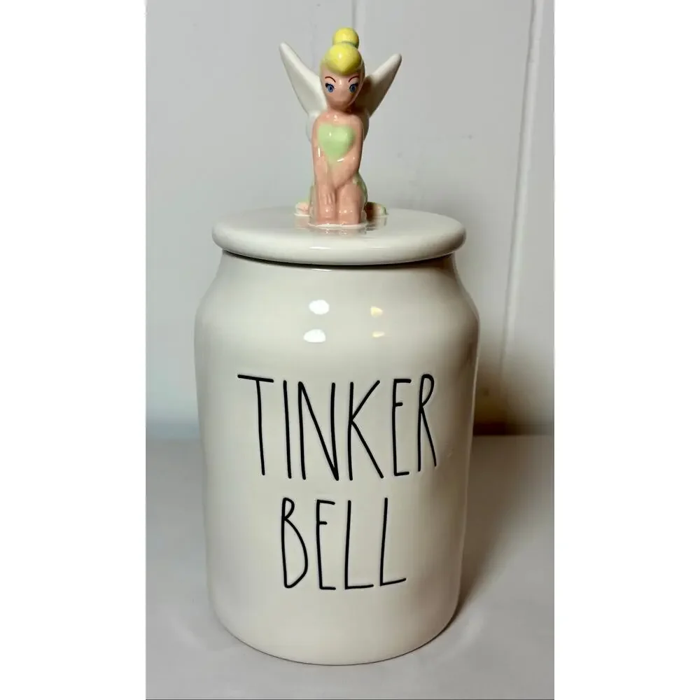 Rae Dunn Disney “TINKER BELL” Baby Canister Tinker Bell Fairy Topper